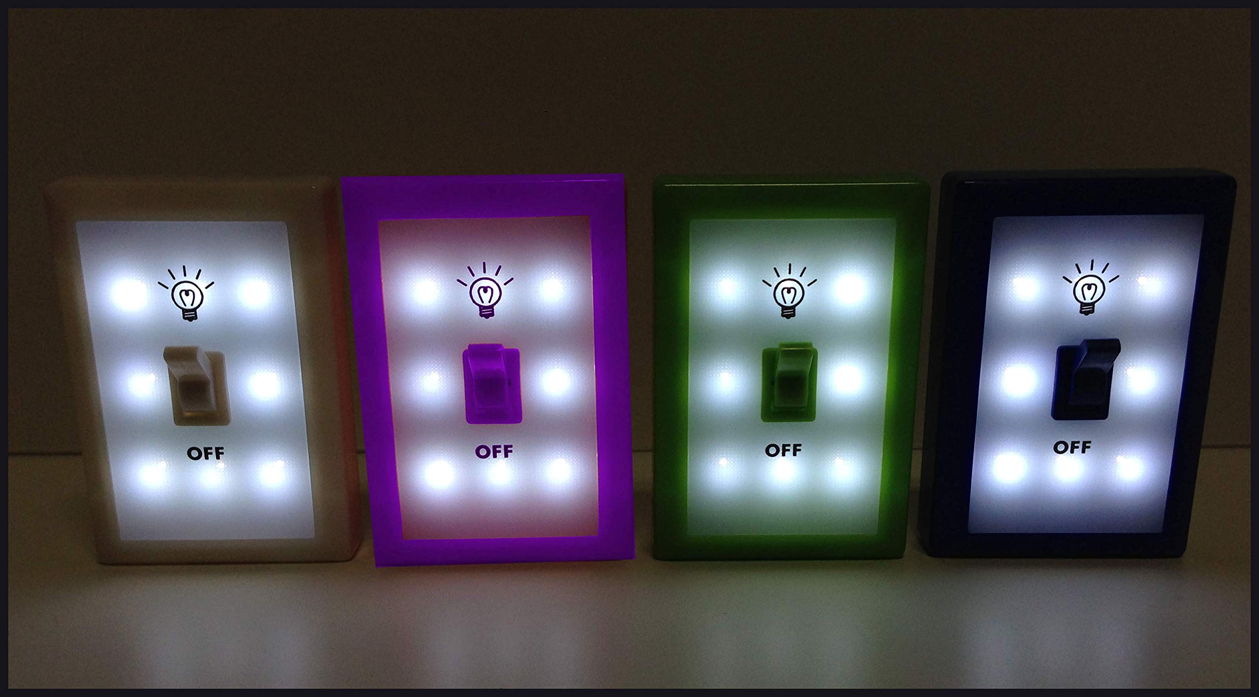 Best Portable Night Light Switch - 4-Piece Family Pack with Multiple Colors (Ideal for Kids' Rooms, Hallways & Nurseries)
