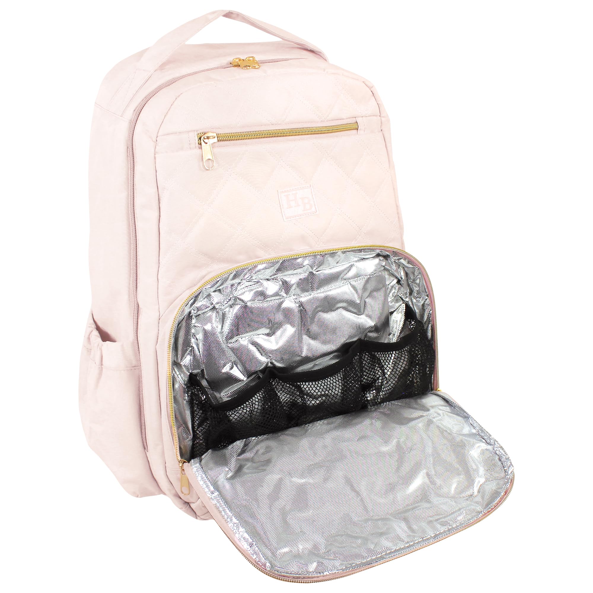 Hudson Baby Unisex Premium Diaper Backpack with Changing Pad - Lightweight & Spacious Baby Bag for Travel, Daycare & Outings (Powder Pink, One Size) | Perfect for New Parents, Baby Showers & On-the-Go Families