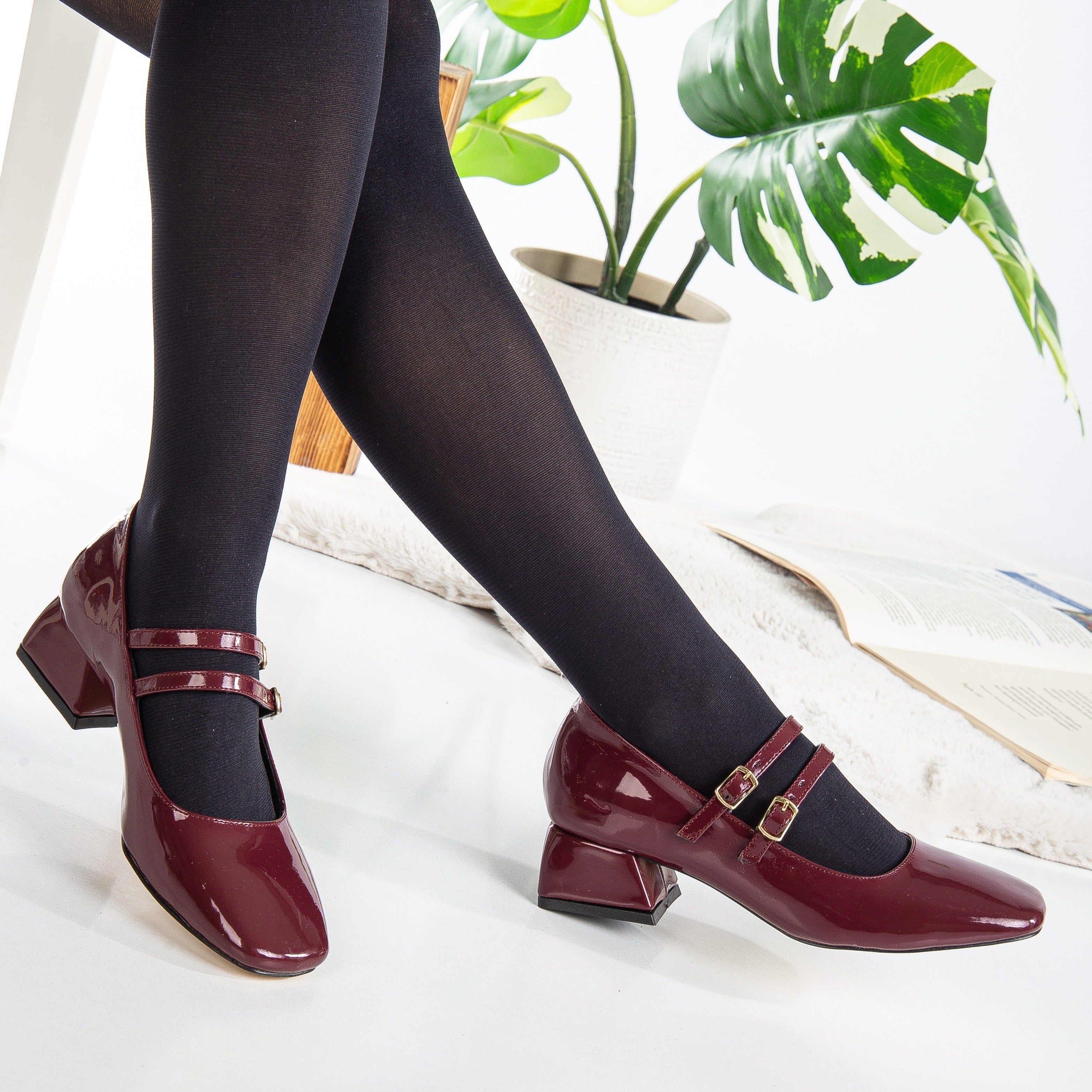 Lizbeth Red Cherry Mary Jane Shoes for Women - Comfortable & Stylish Flats for Casual Wear, Work, and Special Occasions