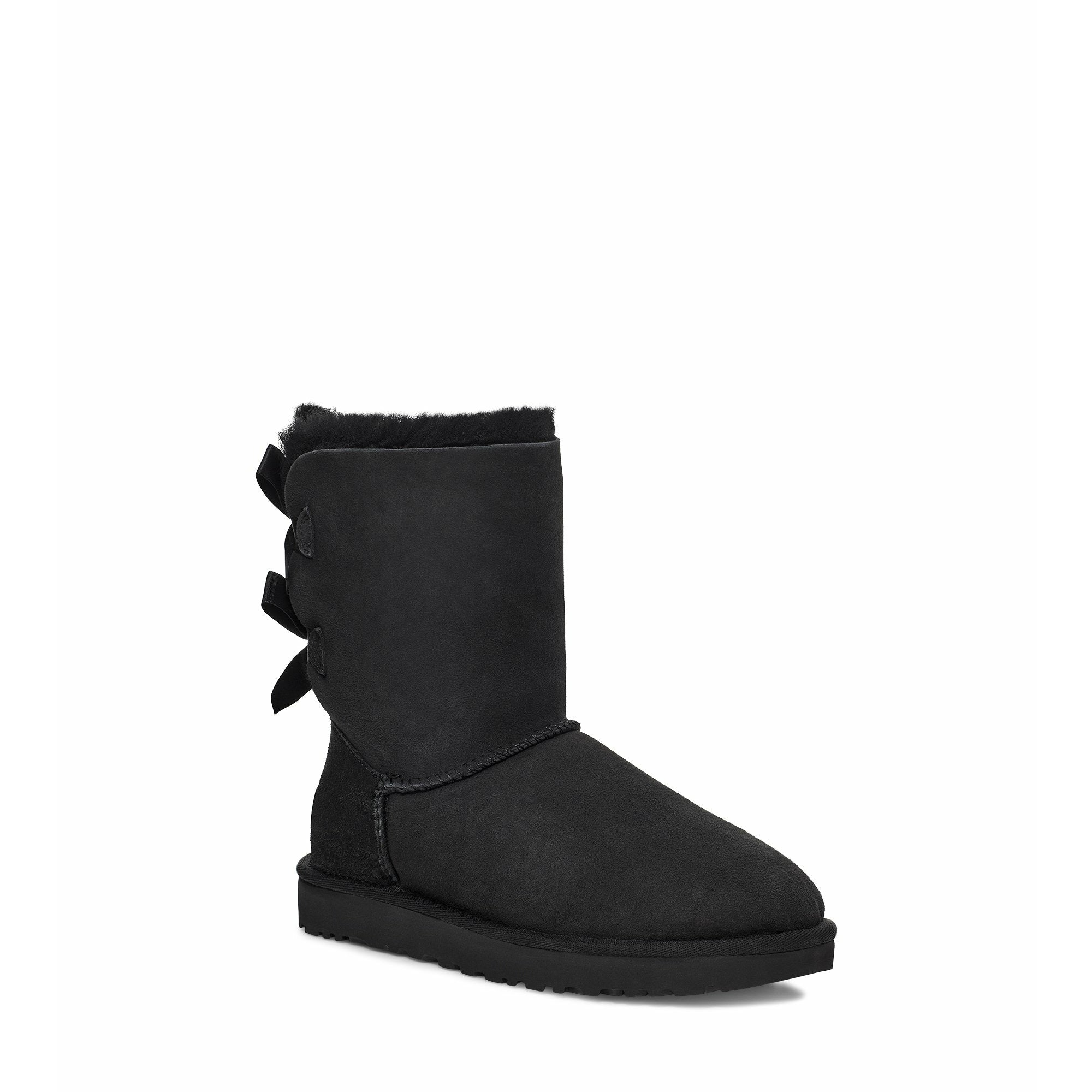 UGG Women's Bailey Bow II Boots - Black Winter Snow Boots for Women, Comfortable & Warm Fur Lined Booties for Cold Weather, Casual Outfits & Outdoor Activities