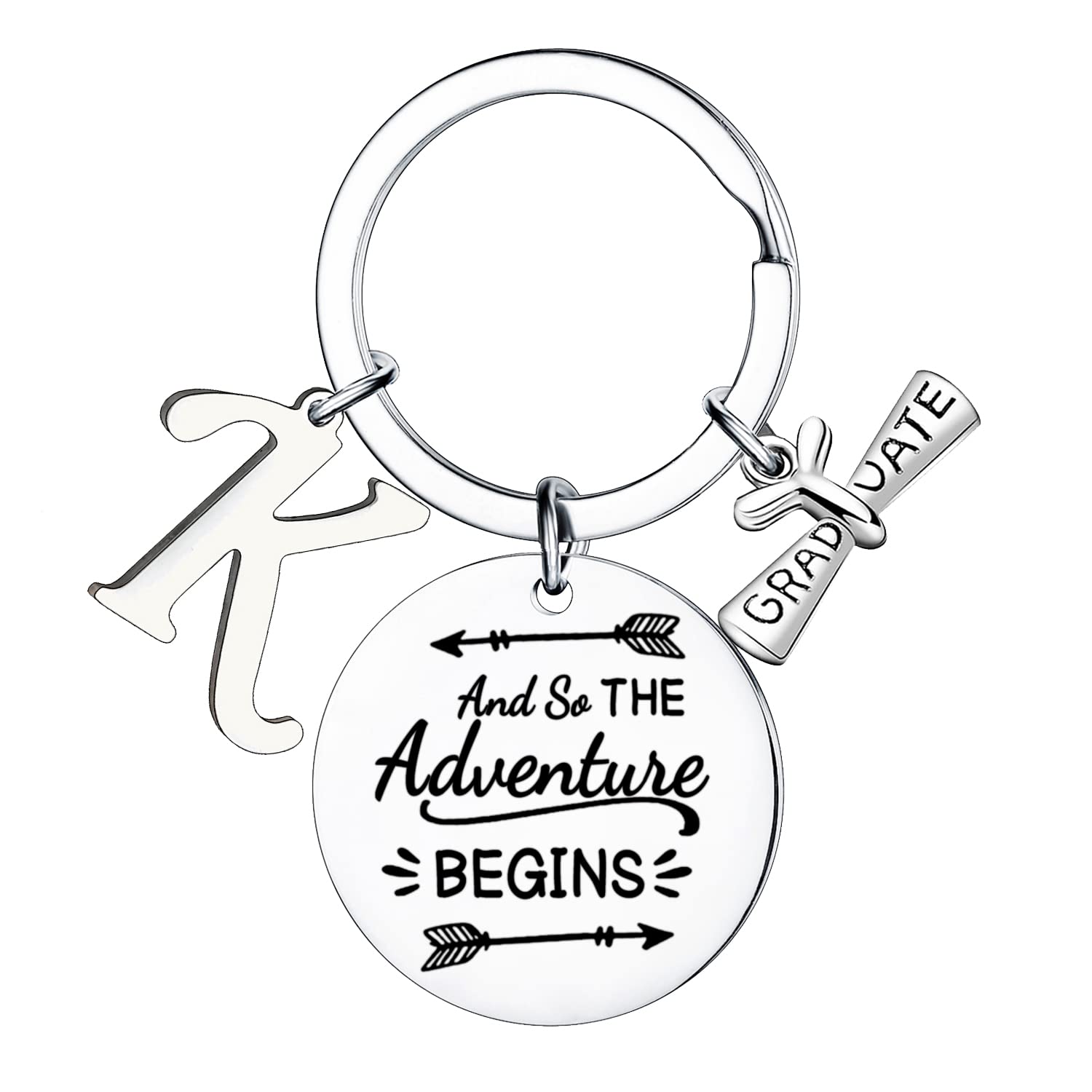 Personalized Initial Keychain for Women - Unique Graduation Gift for Her, High School & College Graduates - Perfect for Celebrating Milestones & Daily Use