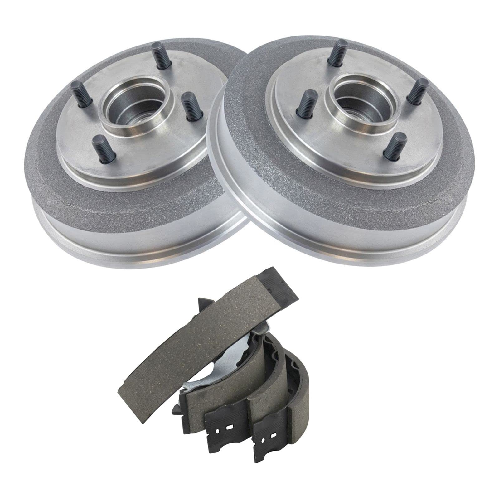 Rear Brake Drum & Shoe Kit for 2000-2008 Ford Focus - Perfect for Brake System Replacement & Maintenance | Safe Stopping Power for Daily Commute & City Driving
