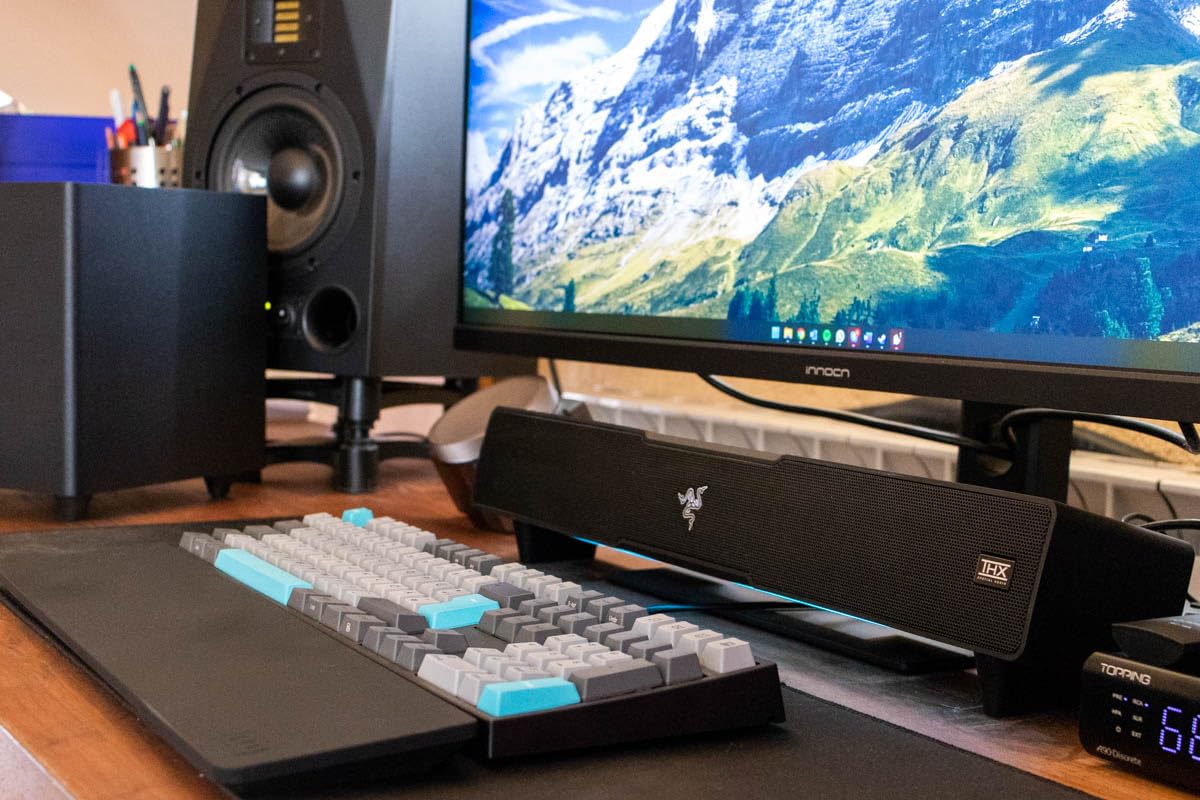 Razer Leviathan V2 Multi-Driver Gaming Soundbar with Subwoofer | THX Spatial Audio | Compact RGB Design | Bluetooth 5.2 | for PC, Laptop, Smartphone & Nintendo Switch | Perfect for Gaming, Movies & Music (Renewed, Black)