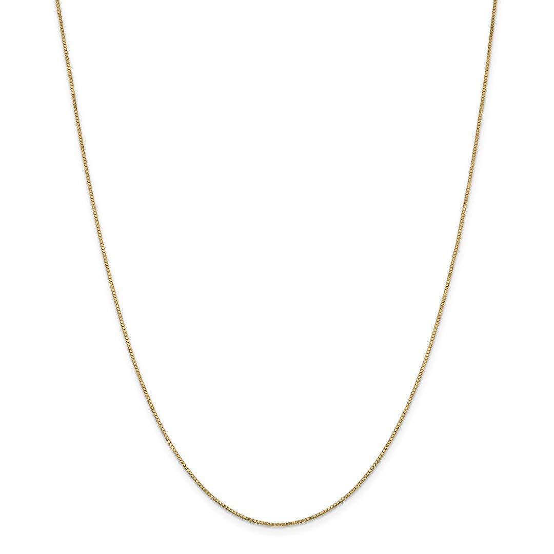 14K Yellow Gold 24 Inch 0.9mm Box Chain Necklace - Dainty Pendant Charm for Women - Elegant Fine Jewelry Gift for Her - Perfect for Everyday Wear, Special Occasions & Anniversary Gifts