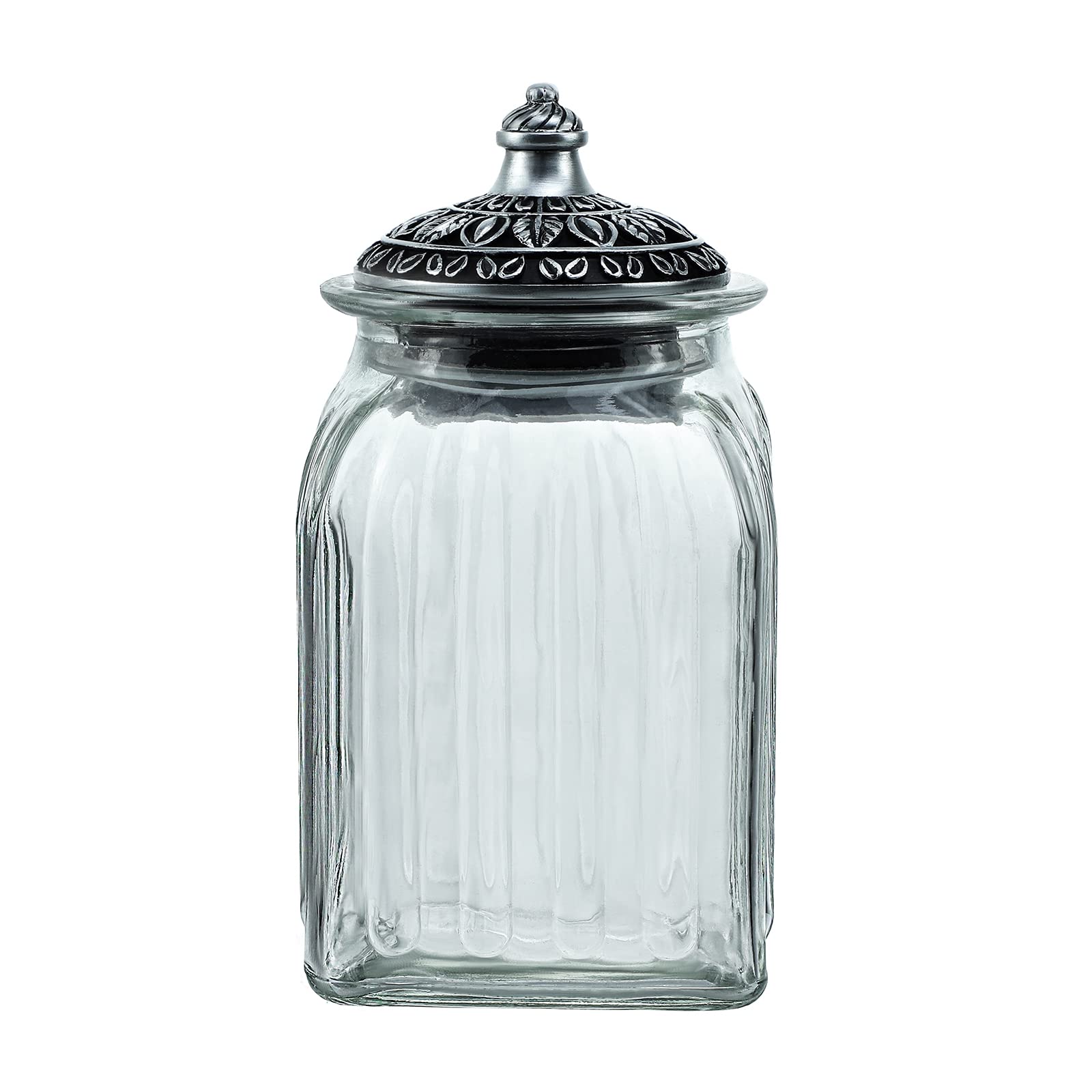 Vintage 30 oz Glass Candy Jar with Airtight Lid - Clear Food Storage Container for Nuts, Sweets, Jewelry | Wedding Candy Buffet, Kitchen Pantry Organization & Home Decor
