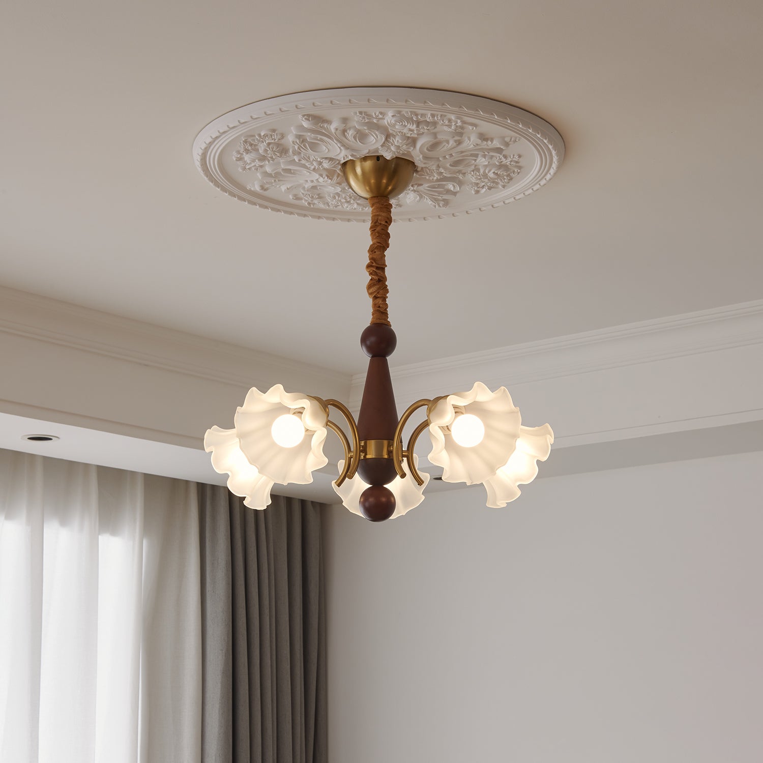 Bloomcrest Chandelier - Elegant Crystal Ceiling Light Fixture for Dining Room, Living Room & Bedroom | Modern Home Decor Lighting