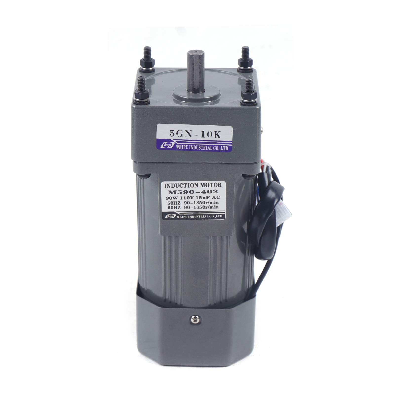 90W 110V High Torque AC Gear Motor - Single Phase Electric Gear Reducer with 0-135 RPM Adjustable Speed Controller (10K RPM) - Perfect for Conveyor Systems, Packaging Machines & Industrial Automation Equipment