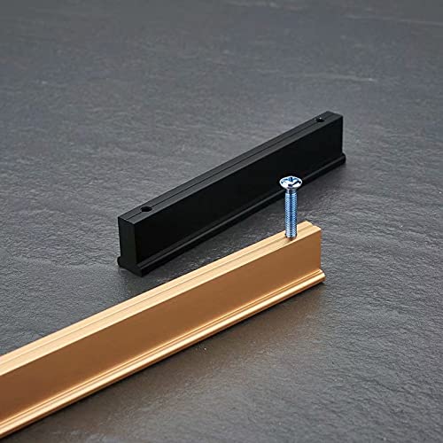 4Pcs Black Aluminum Alloy T-Handle Cabinet Pulls - Modern Simple Furniture Hardware for Bathroom Drawer, Dresser & Wardrobe (128mm Hole Center) - Perfect for Home Renovation & DIY Furniture Projects