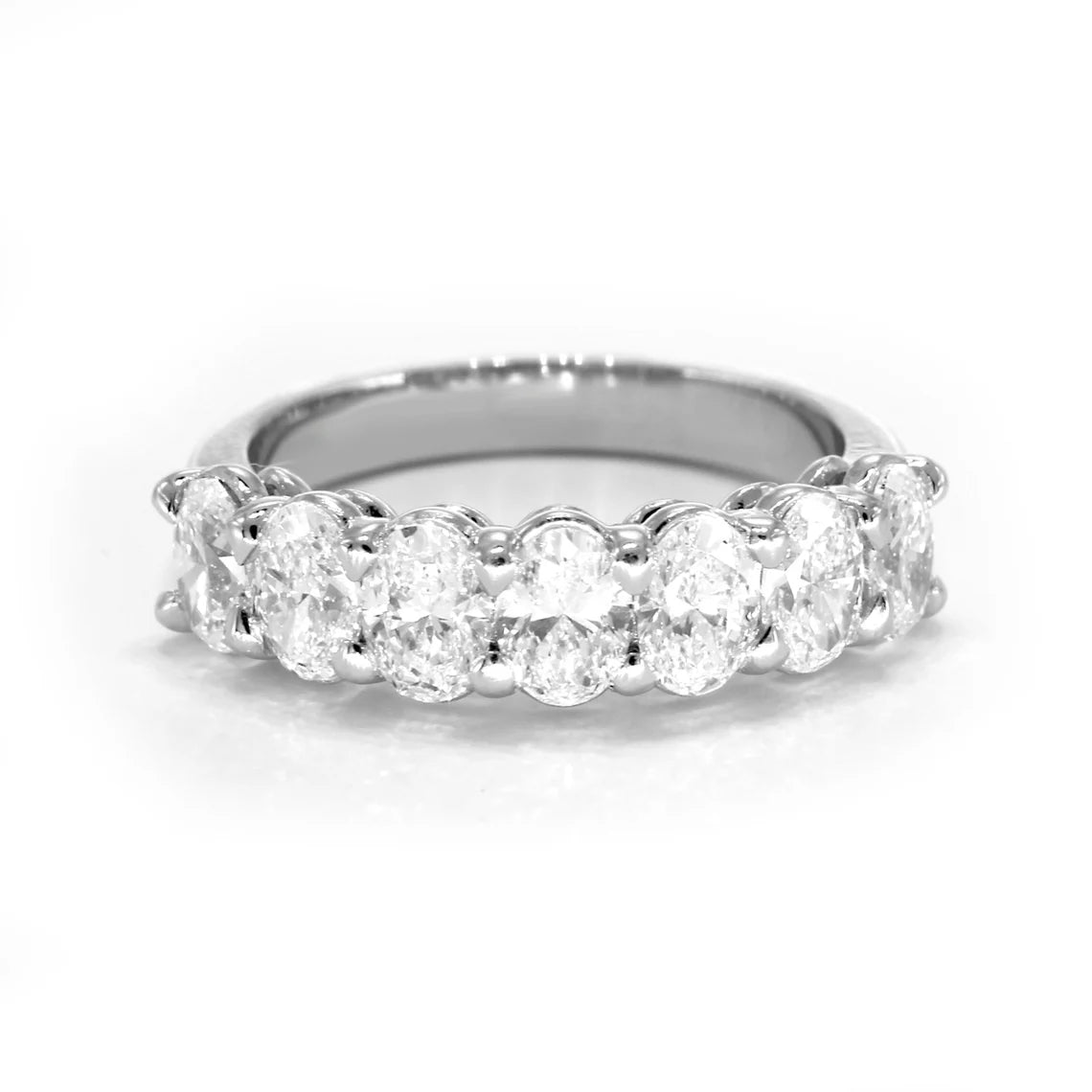 1.88 Carat Oval Diamond Wedding Ring - 7 Stone Shared Prong Engagement Band for Women | Elegant Bridal Jewelry, Anniversary Gift, Promise Ring for Her