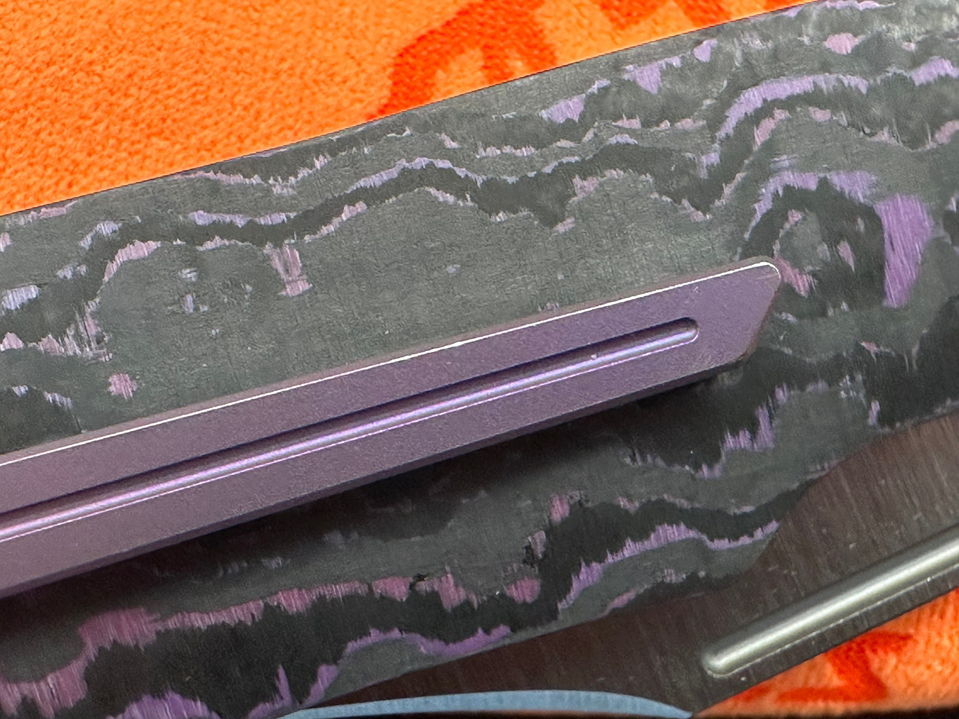 Jack Wolf Gunslinger Knife - Purple Haze Fat Carbon Handle with CPM S90V Steel Blade | Premium EDC Pocket Knife for Outdoor Camping, Hiking & Survival Gear