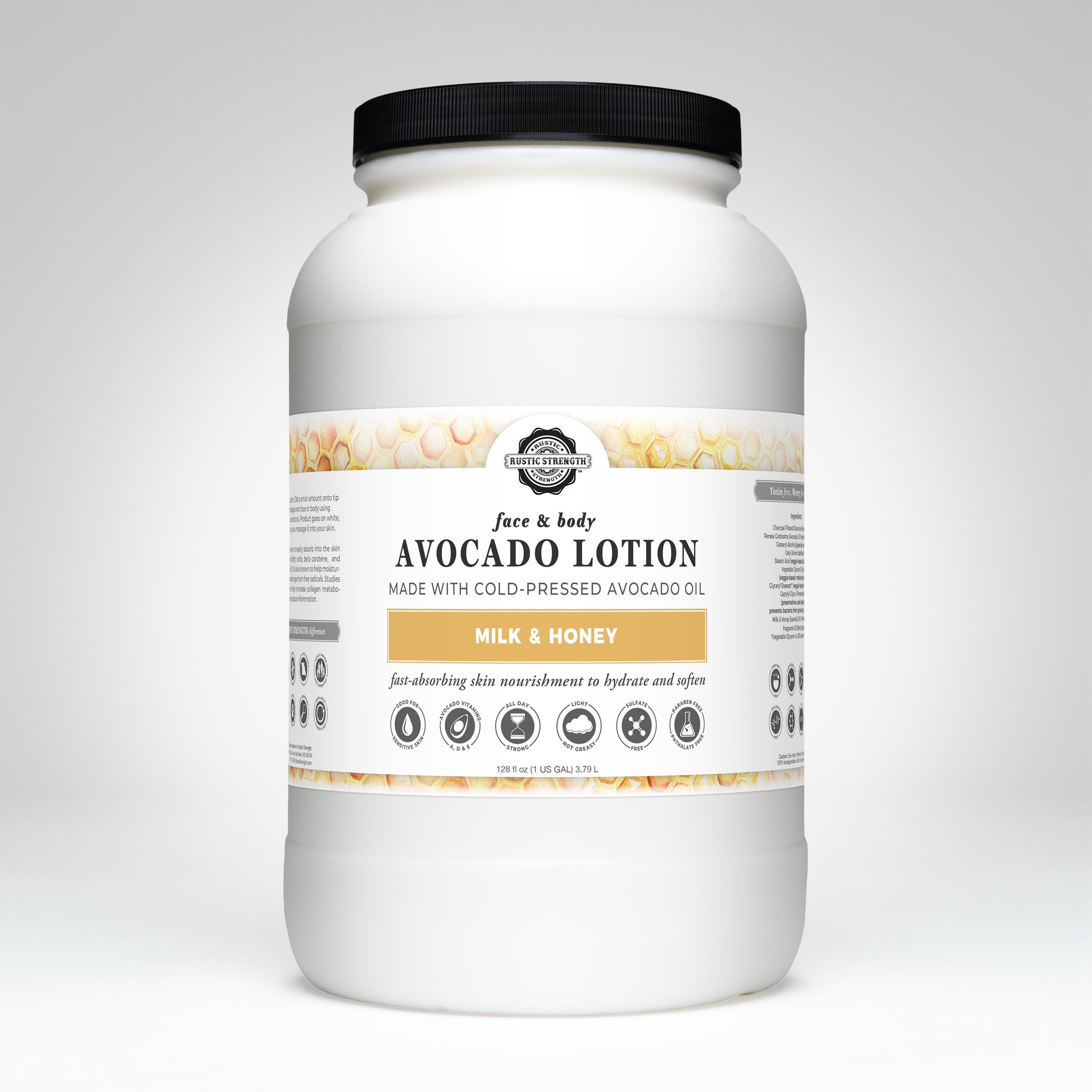 Organic Avocado Lotion with Milk & Honey - Deep Moisturizing Body Cream for Dry Skin - Natural Skincare for Face, Hands & Body - Perfect for Daily Hydration & Night Care Routine