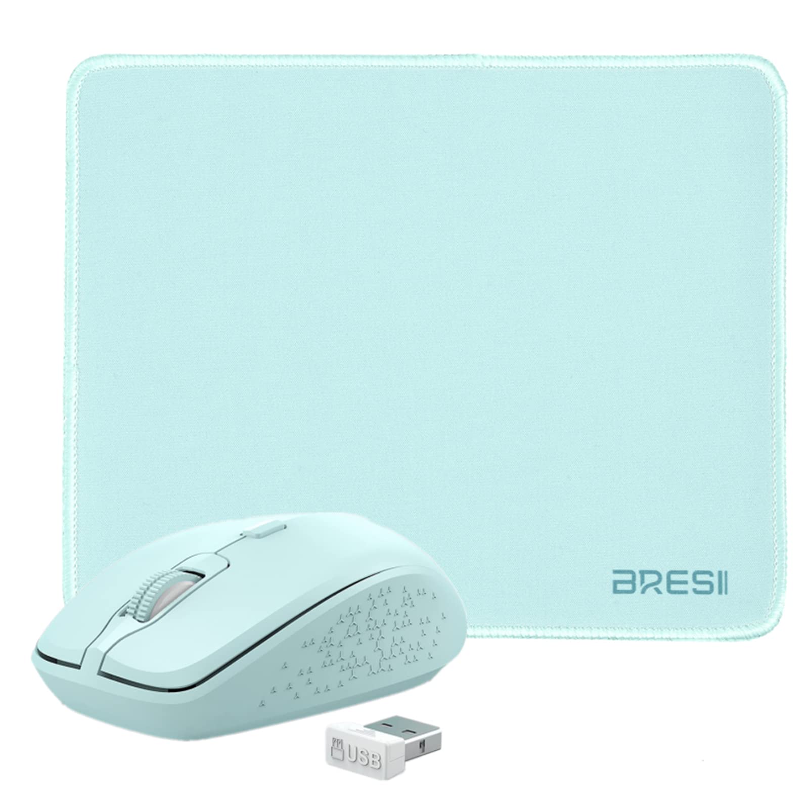 Wireless Bluetooth Mouse and Mouse Pad Combo - Silent 2.4G/BT Ergonomic Computer Mouse with 3 Adjustable DPI for Laptop, PC, Mac, Notebook - Perfect for Office, Home & Travel Use - Green