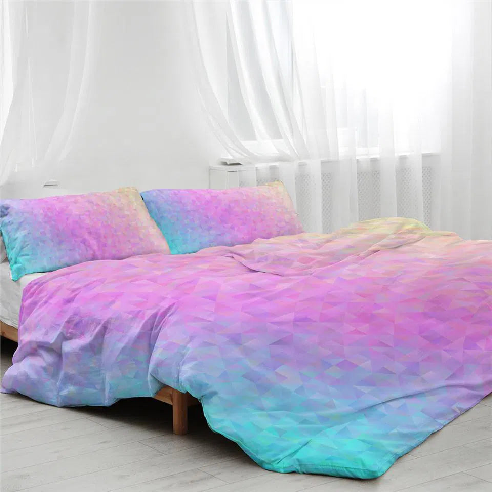 Mermaid Ripples Duvet Cover Set - Queen Size Ocean Wave Design Bedding - Perfect for Beach Themed Bedrooms & Coastal Home Decor