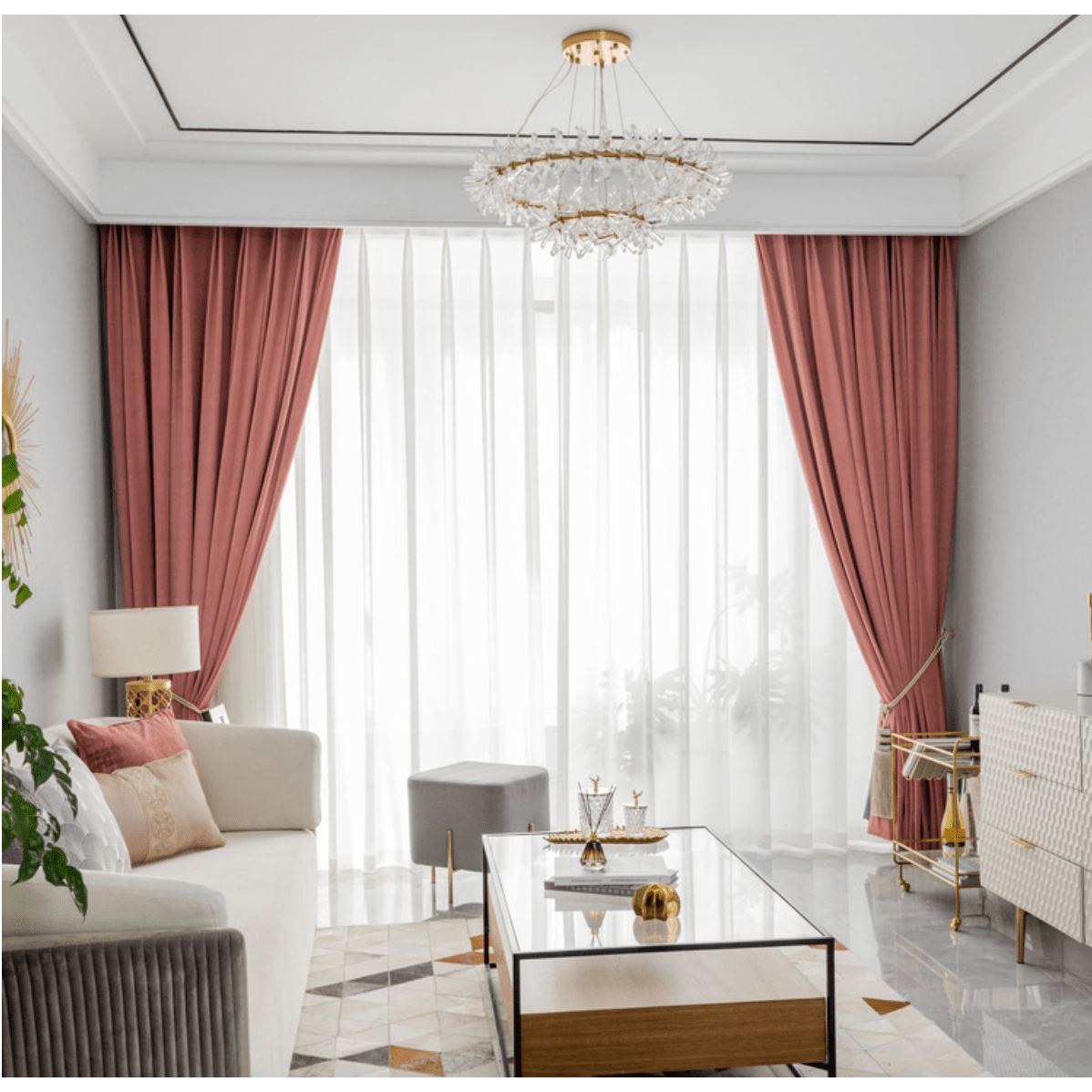 Luxury Soft Velvet Curtains for Living Room & Bedroom - Mila Modern Plush Plain Pink Drapes - Blackout Thermal Insulated Window Treatments for Home Decor