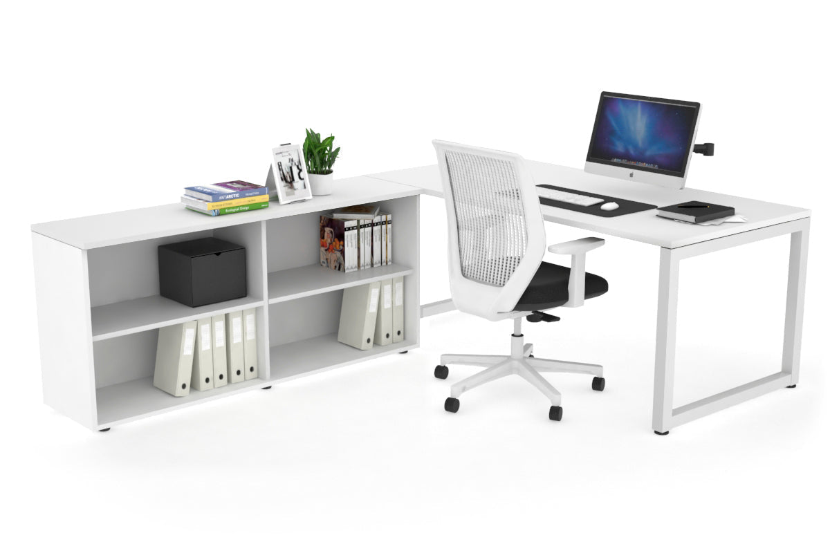 Quadro Loop Executive White Frame Office Chair [1800L x 700W] - Ergonomic Desk Chair for Home & Office Workspace