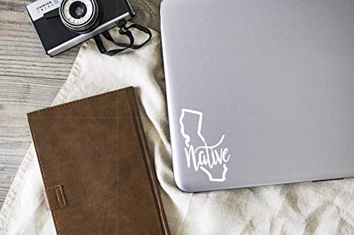 California Native Vinyl Decal Sticker - White - 2.8 x 4.5 Inch - Made in USA - Waterproof & Durable - for Car Windows, Laptops, Tablets, Water Bottles, Tumbler, Skateboards - Perfect for Outdoor Adventures, Travel & Personalization