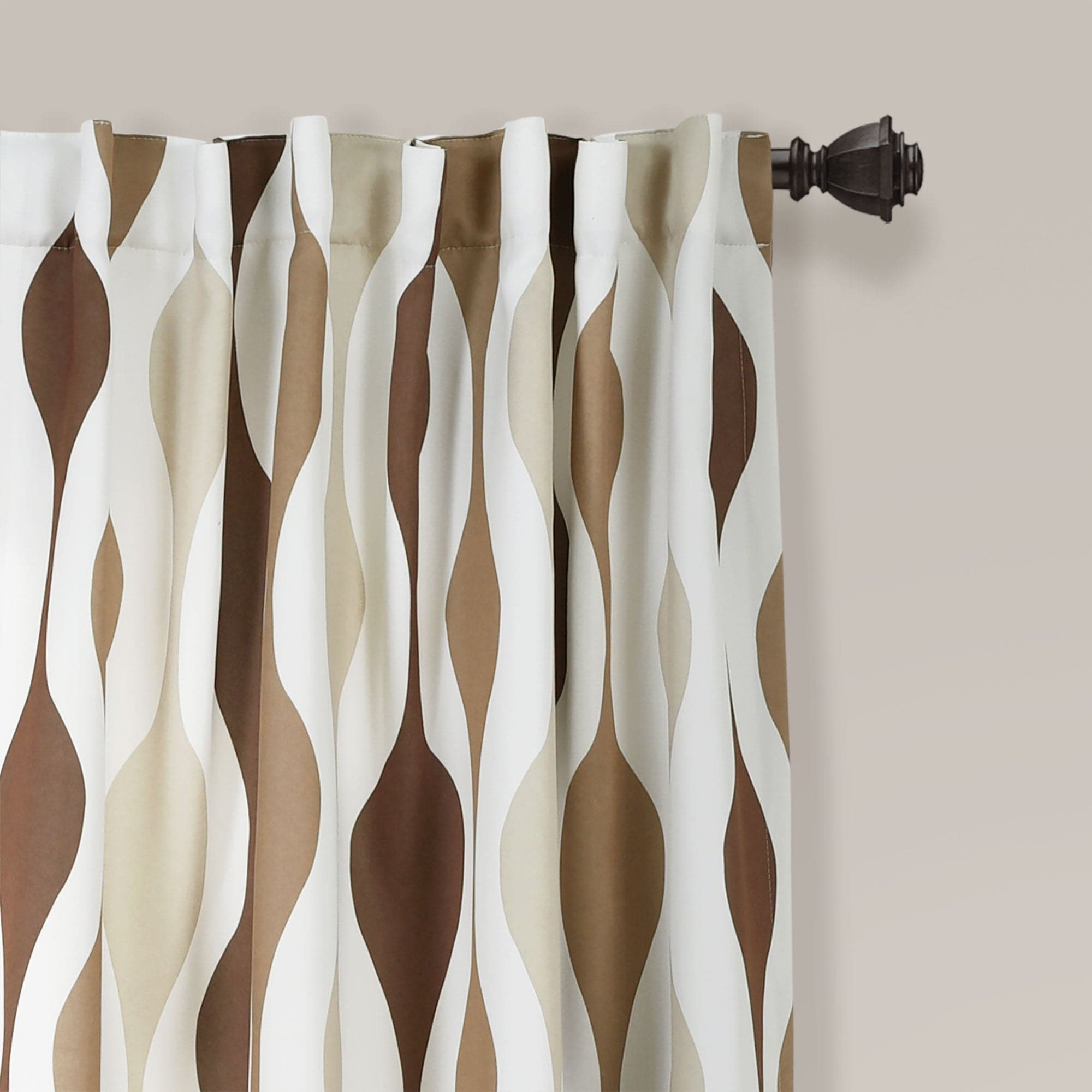 Mid Century Modern Geometric Light Filtering Window Curtains - Set of 2 Panels for Living Room & Bedroom | Sun Protection & Privacy Sheer Drapes