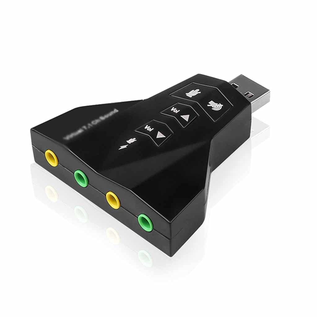 External Virtual 7.1 USB Sound Card - 3D Audio Adapter for PC & Laptop - Enhance Gaming, Music & Movies | Plug & Play USB Audio Converter