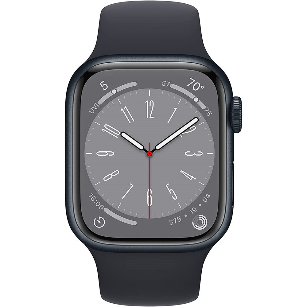 Apple Watch Series 8 45mm GPS + Cellular Unlocked Smartwatch - Midnight Aluminum Case (Renewed) | Fitness Tracker, Heart Rate Monitor, Sleep Tracking for Workouts & Daily Use