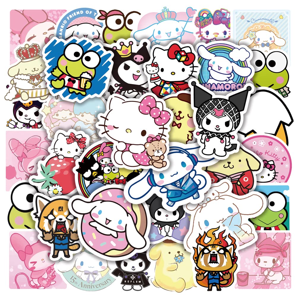 100PCS Cute Kawaii Japanese Vinyl Waterproof Stickers - Fun Decals for Kids, Teens, Girls & Adults - Perfect for Phone, Water Bottles, Skateboard, Guitar & DIY Crafts - Durable Adhesive for School, Office & Home Decor
