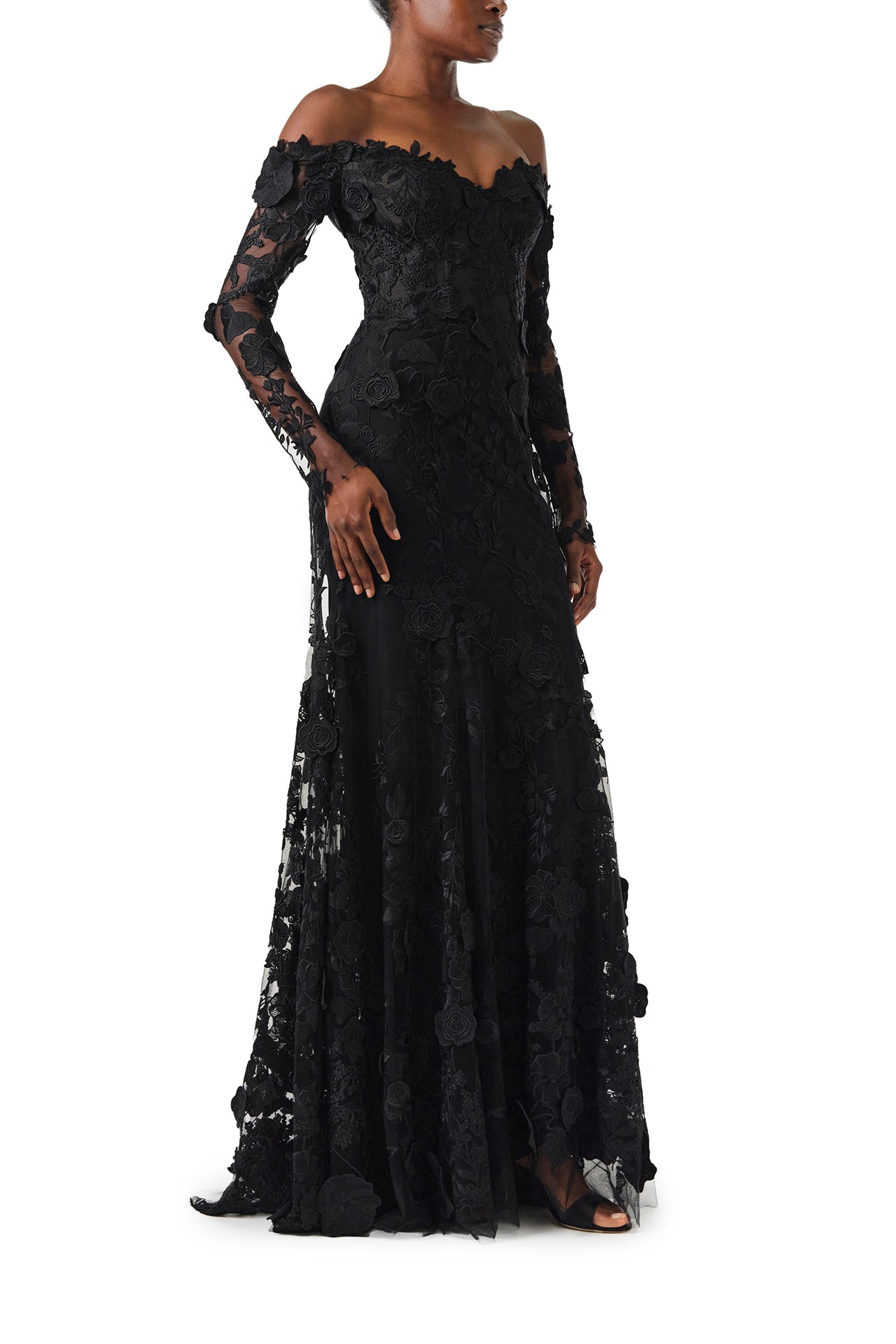 Elegant Off-The-Shoulder Lace Trumpet Gown for Women - Perfect for Prom, Evening Party & Special Occasions