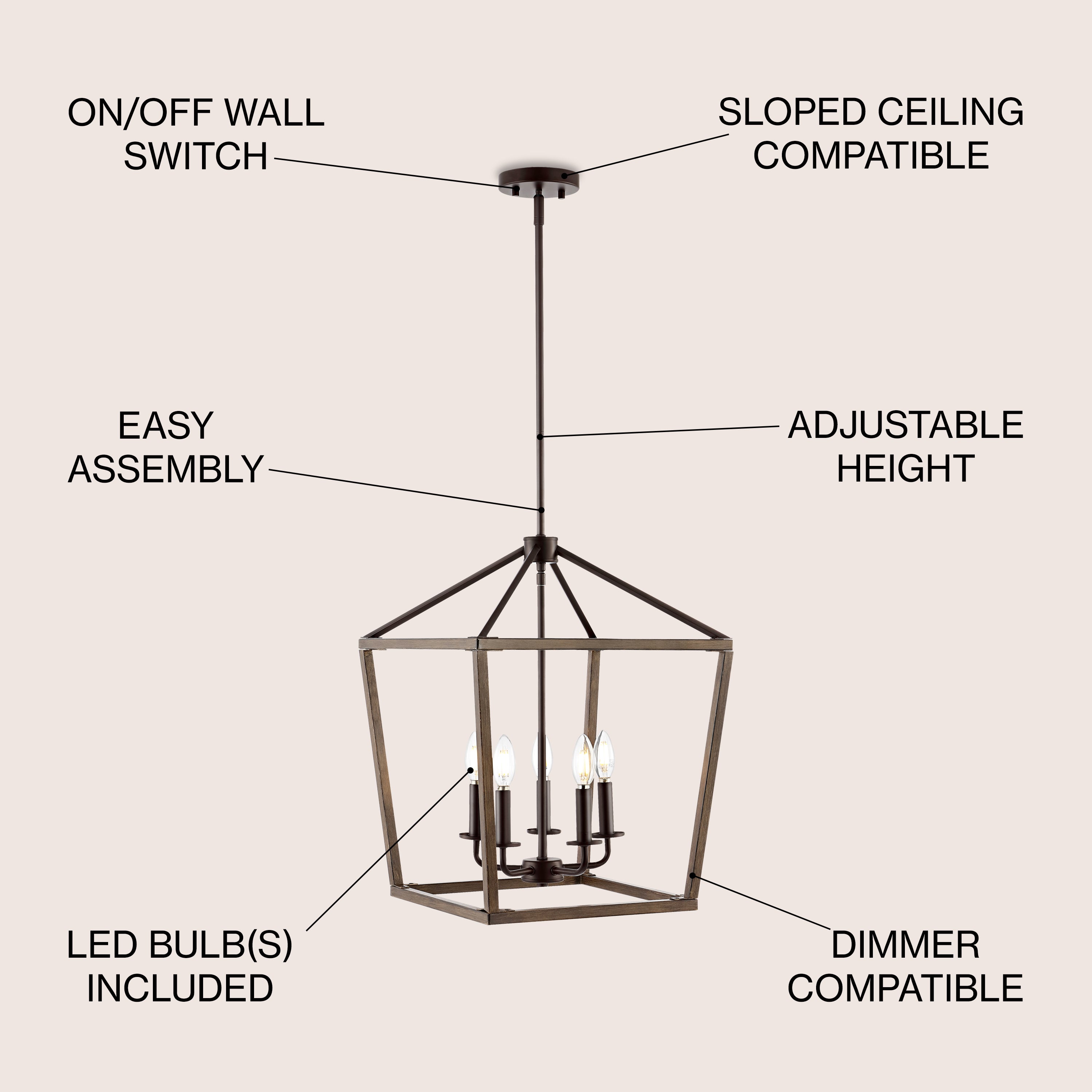 Oria 10-Inch Iron Farmhouse Industrial LED Pendant Light - Rustic Vintage Ceiling Lighting Fixture for Kitchen Island, Dining Room, Entryway, Porch & Patio
