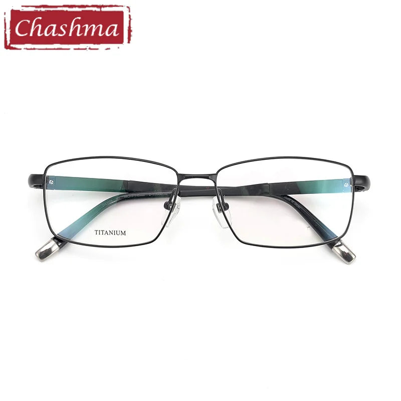 Men's Titanium Square Full Rim Eyeglasses 27448 – Lightweight Durable Frame for Work, Reading & Everyday Use
