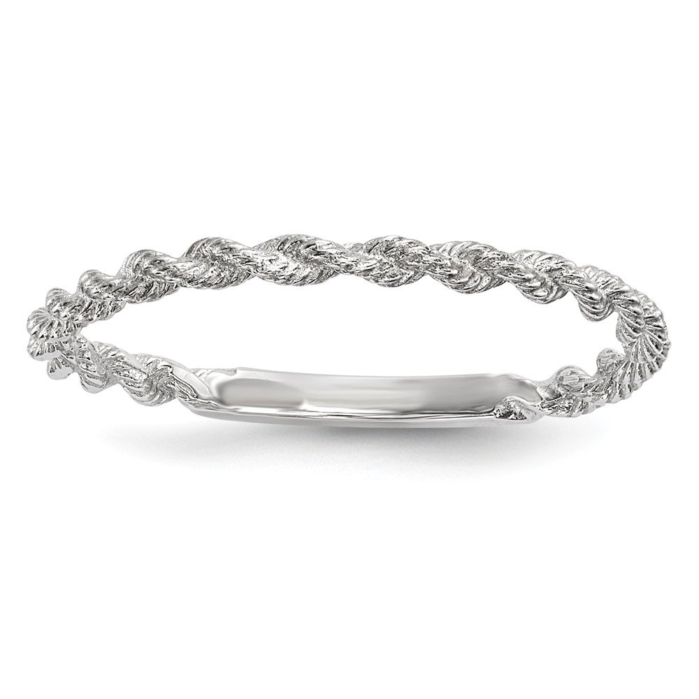 14K White Gold Twisted Rope Ring for Women - Elegant Polished Jewelry by Lux - Perfect for Weddings, Anniversaries & Special Occasions