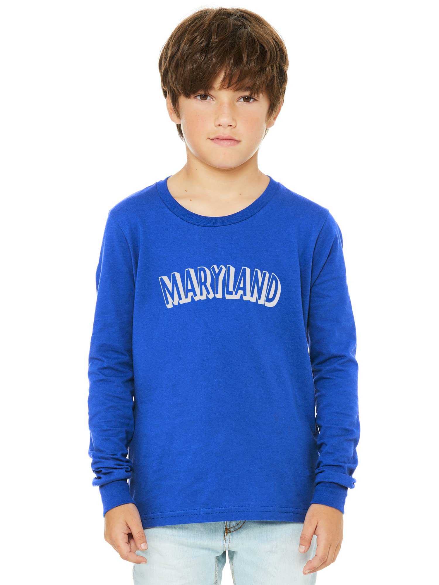 **Daxton Youth Long Sleeve Maryland Basic T-Shirt - Soft Cotton Comfort for Boys - Perfect for School, Sports & Casual Wear**