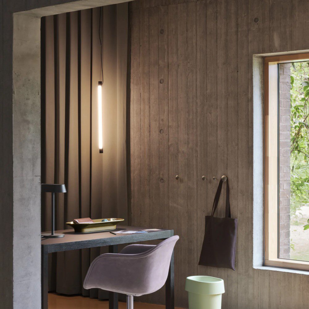 Muuto Fine Suspension Lamp - Modern Scandinavian Pendant Light in 3 Sizes (Black) for Dining Room, Kitchen Island & Living Room Lighting