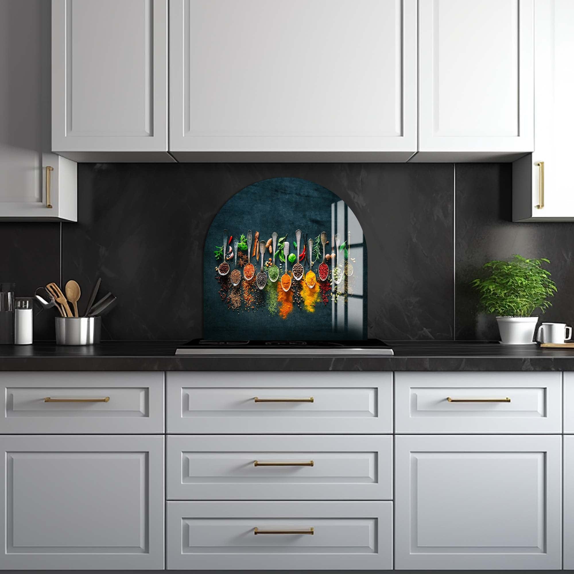Premium Glass Splashback for Kitchen - Heat & Stain Resistant Backsplash Panel - Perfect for Modern Home Cooking & Baking (60x90cm)