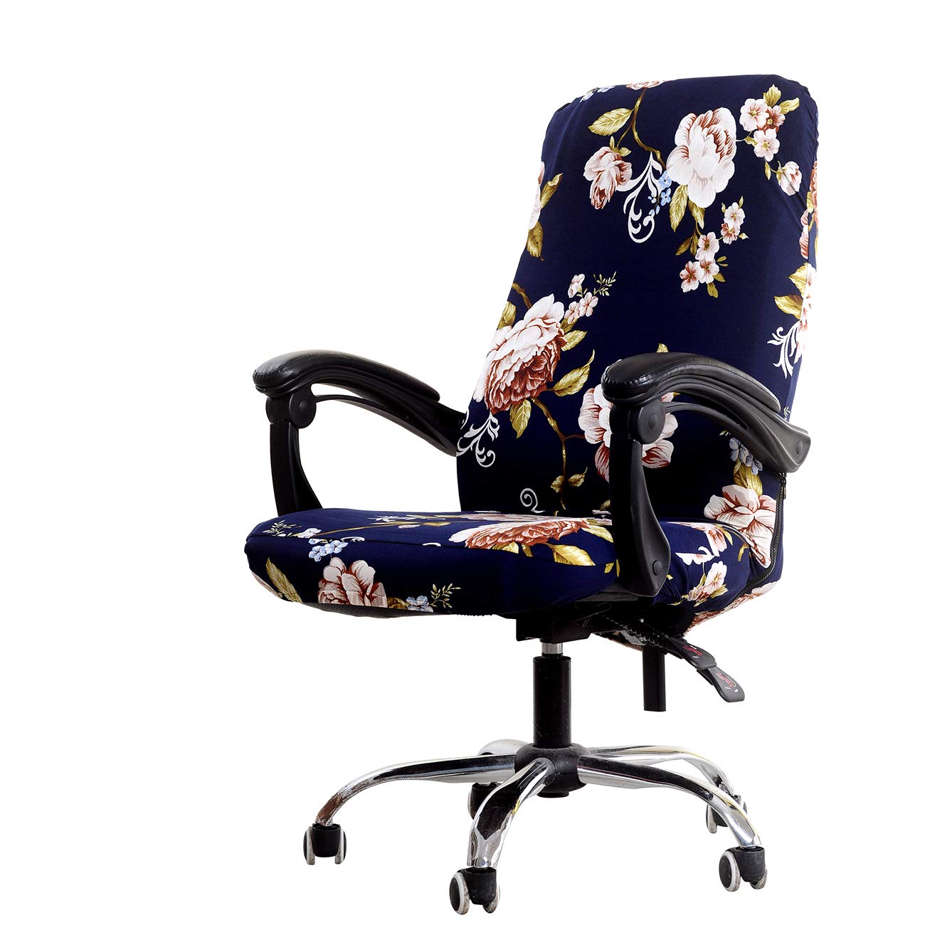Stretch Office Chair Cover - Modern Peony Print for Home & Office