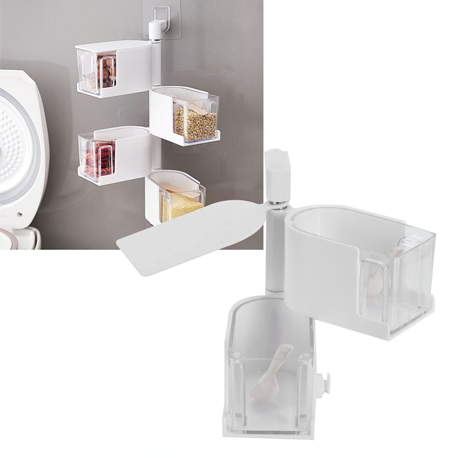 Large Capacity 2-Tier White Spice Rack Organizer - Premium Seasoning Storage Container for Kitchen & Pantry Organization - Perfect for Home Cooking, Baking, and Meal Prep