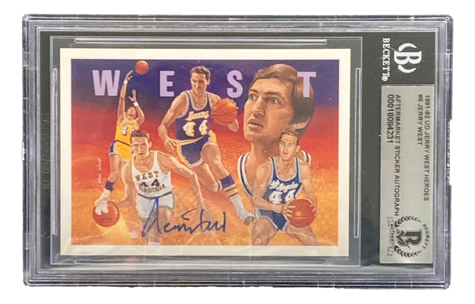 Jerry West Autographed 1991-92 Upper Deck Heroes #9 Lakers Basketball Trading Card - Perfect for NBA Collectors, Sports Memorabilia Fans & Lakers Enthusiasts