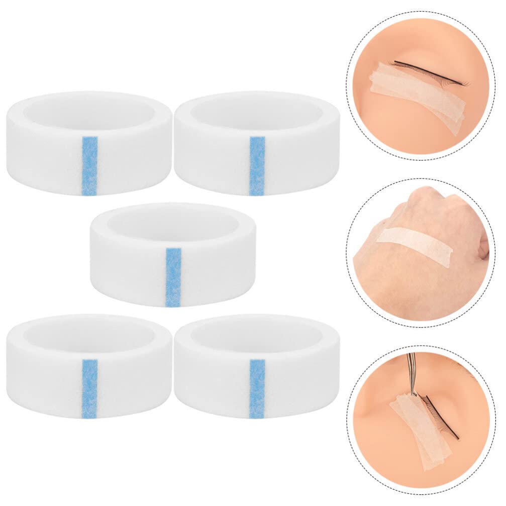 FOMIYES 5 Roll Eyelash Extension Tape - Non-Woven Under Eye Adhesive Lash Strips for Professional Eyelash Extensions, Colorful Makeup & Beauty Salon Use - Perfect for Lash Artists & DIY Home Beauty