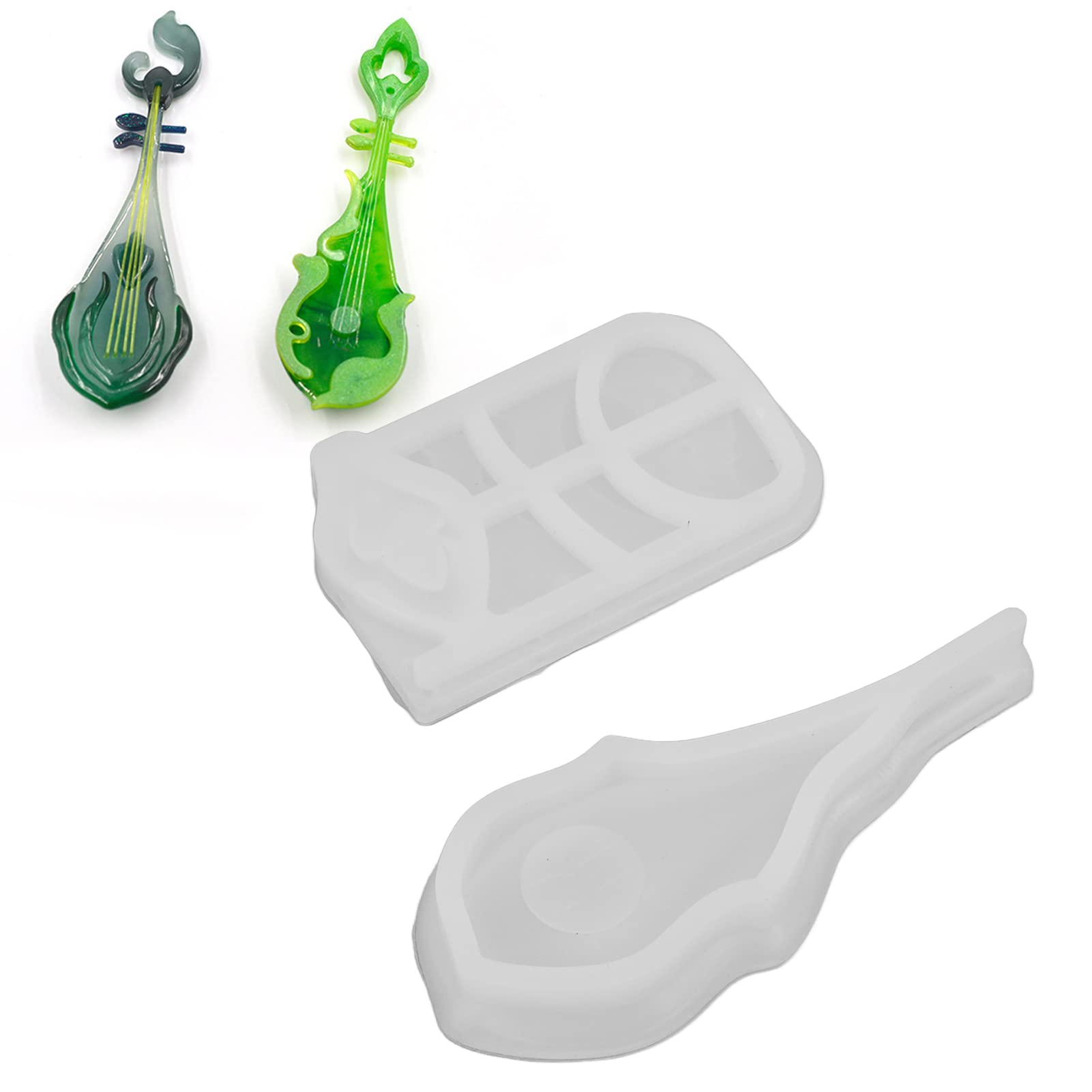 2Pcs Pipa-Shaped Silicone Resin Molds for DIY Jewelry Making, Epoxy Casting Craft Molds - Perfect for Handmade Earrings, Pendants & Home Decor Gifts