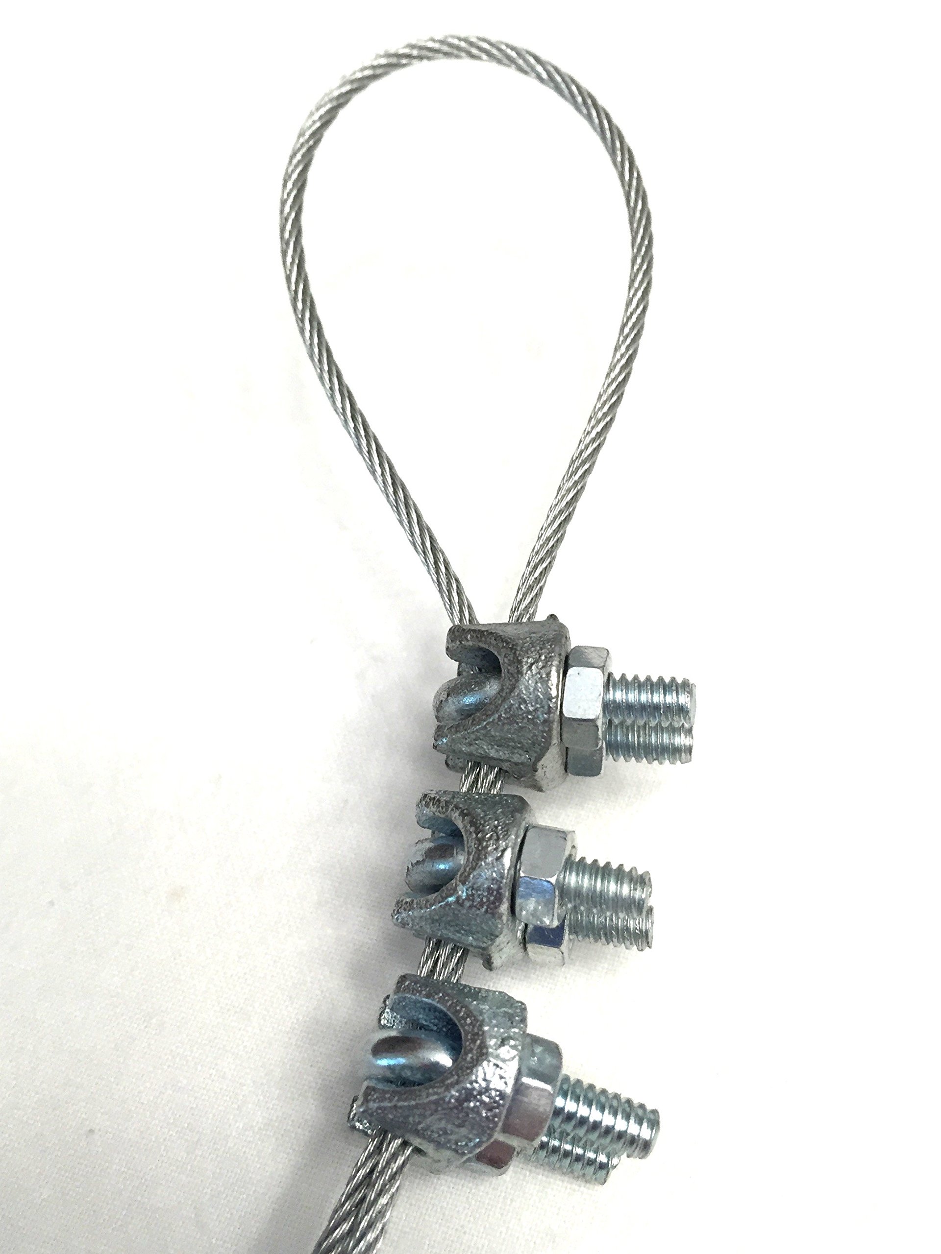 1/8 Inch Zinc Plated Wire Rope Clamp 36 Pack - Heavy Duty Cable Clips for Outdoor Use, Marine, Fencing, and DIY Projects - Yardware & Construction Supplies