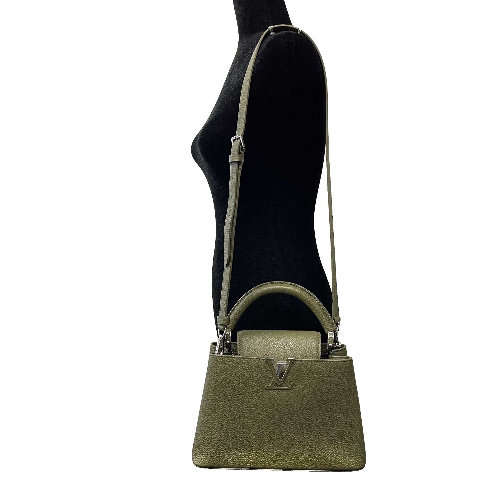 Louis Vuitton Capucines BB Handbag in Khaki Green - Luxury Top Handle Crossbody Bag for Women | Perfect for Work, Travel & Evening Events