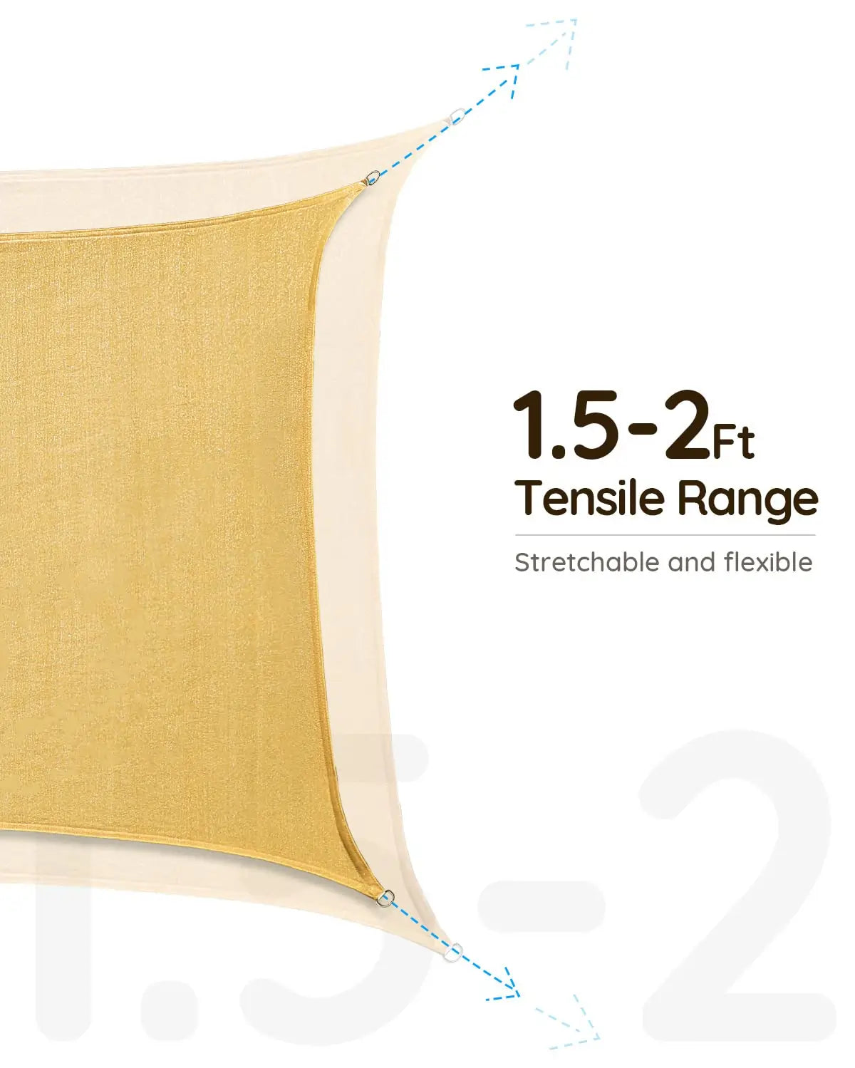 24' x 24' Square Shade Sail - UV Protection Outdoor Canopy for Patio, Garden, and Pool Area - Perfect for Sun Shade and Relaxation in Backyard