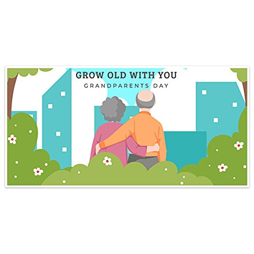 Happy Grandparents Day Banner - Personalized Walking Grandparents Sign for Outdoor Decor - Perfect for Yard, Garden, and Front Porch Celebrations