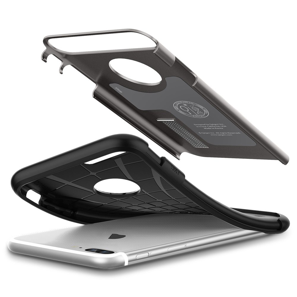 Spigen Slim Armor Protective Case for iPhone 8 Plus & iPhone 7 Plus (2016 Model) - Gunmetal | Shockproof & Slim Design | Perfect for Everyday Use, Work & Outdoor Activities