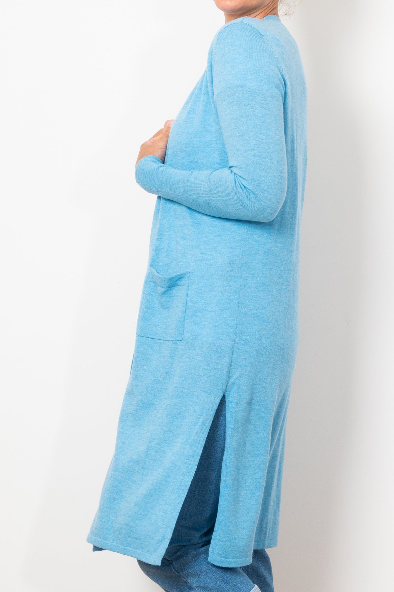 Bridge & Lord Women's Longline Cardigan Sweater - Soft Knit Open Front Wrap for Office, Casual & Layering
