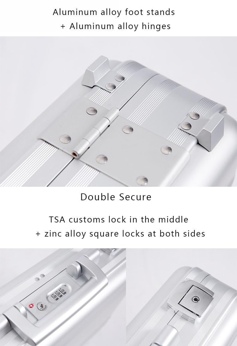 14.5 Inch Aluminum Business Briefcase with TSA Lock - Secure Metal Cash Box & Laptop Case for iPad, 14