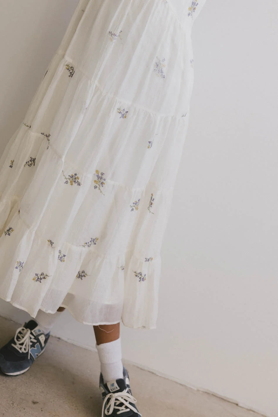 Ari Embroidered Floral Midi Dress - Women's Summer Boho Chic Dress for Beach, Wedding & Vacation - FINAL SALE
