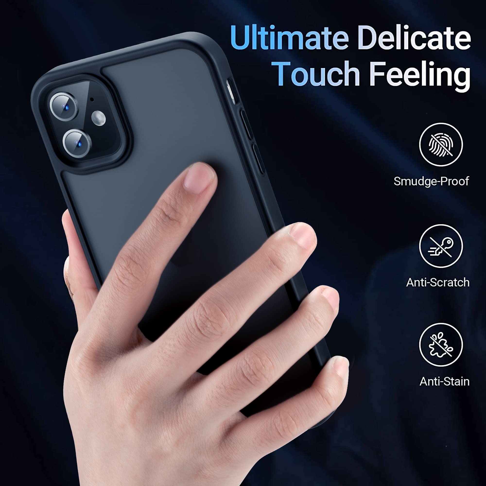 Shockproof iPhone 11 Case with Military-Grade Drop Protection - Slim Translucent Hard Back Cover for iPhone 11 6.1