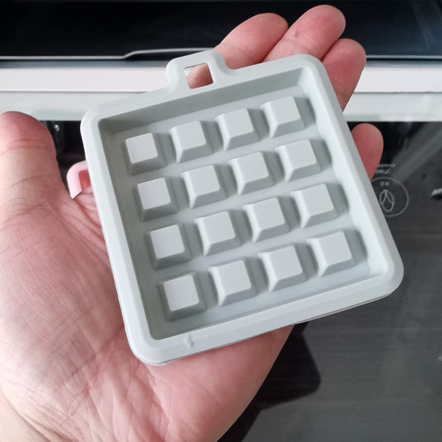 2-Pack Silicone Waffle Molds - Non-Stick Square Baking Pans for Waffles, Muffins, Cakes, Chocolate & Soap Making (3.3x3.3x0.4 inch) - Perfect for Home Baking, DIY Crafts & Party Treats - Blue & Pink Set