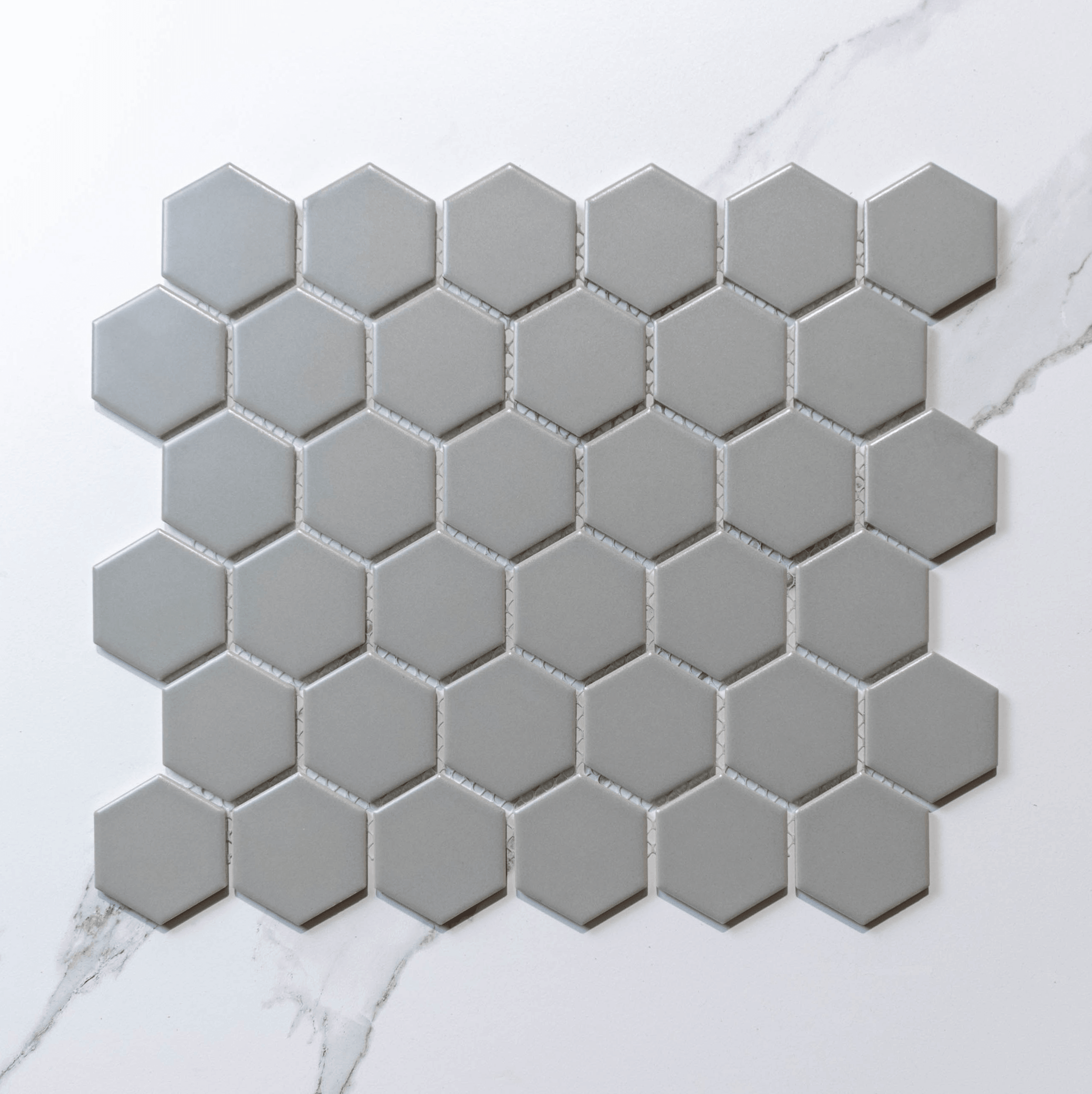 Hexagon Mosaic Tile - Hive M Grey 51x59 Matt Finish (Per Sheet) - Perfect for Kitchen Backsplash, Bathroom Walls & Modern Interior Design