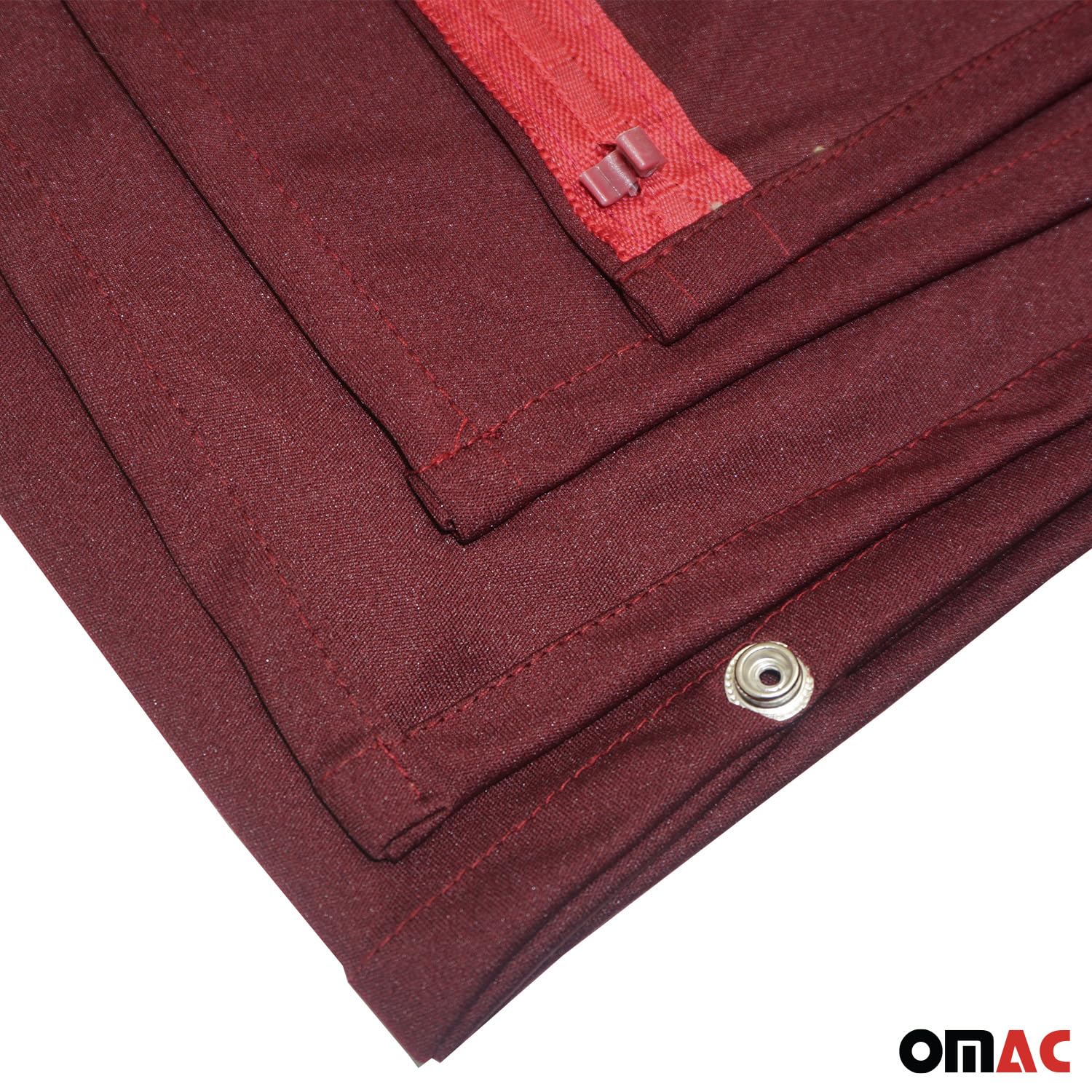 OMAC Trunk Tailgate Privacy Curtain for RAM ProMaster City - Red Cargo Cover (2-Pack) | Perfect for Camping, Road Trips & Secure Storage