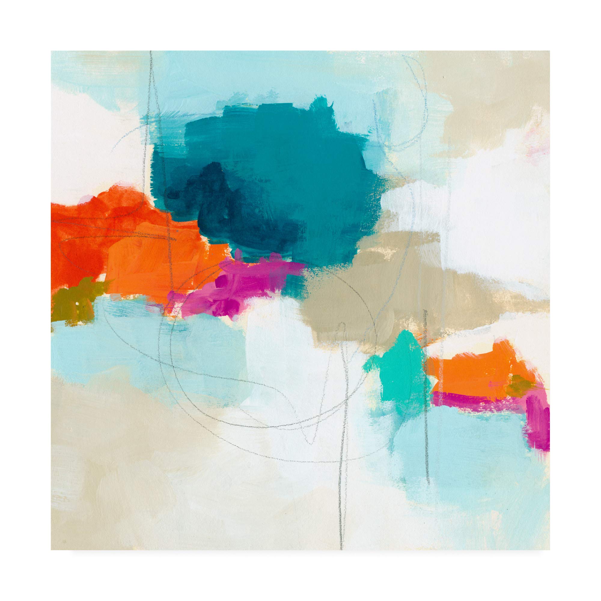 Trademark Fine Art 18x18 Atmospheric VI by June Erica Vess - Modern Abstract Wall Art for Living Room, Bedroom & Office Decor
