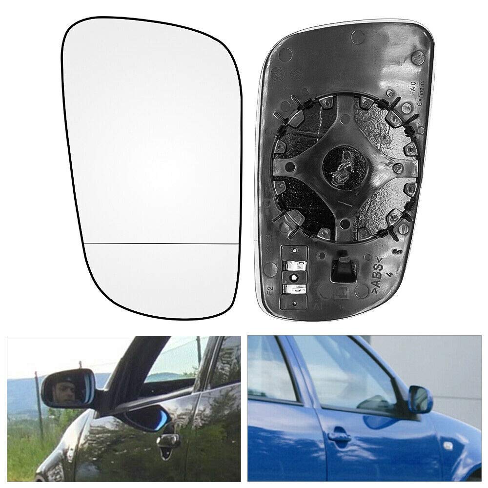 Heated Power Mirror Glass for Driver Side Right Door Window with Rear Panel - Replacement for Cars, Trucks & SUVs - Perfect for Winter Driving & Defrosting
